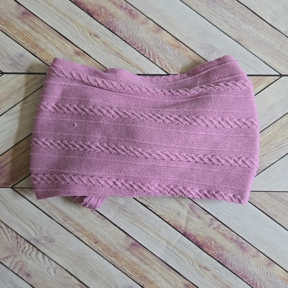 Boho Bowknot Headband Cable Knit Baby Girl Nylon Mauve Kids Handmade Hair Band